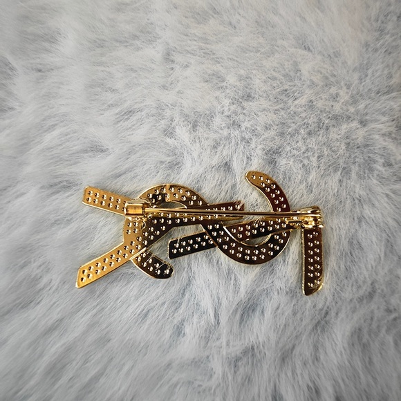 Yves Saint Laurent Rhinestone Embellished Brooch - Picture 2 of 6